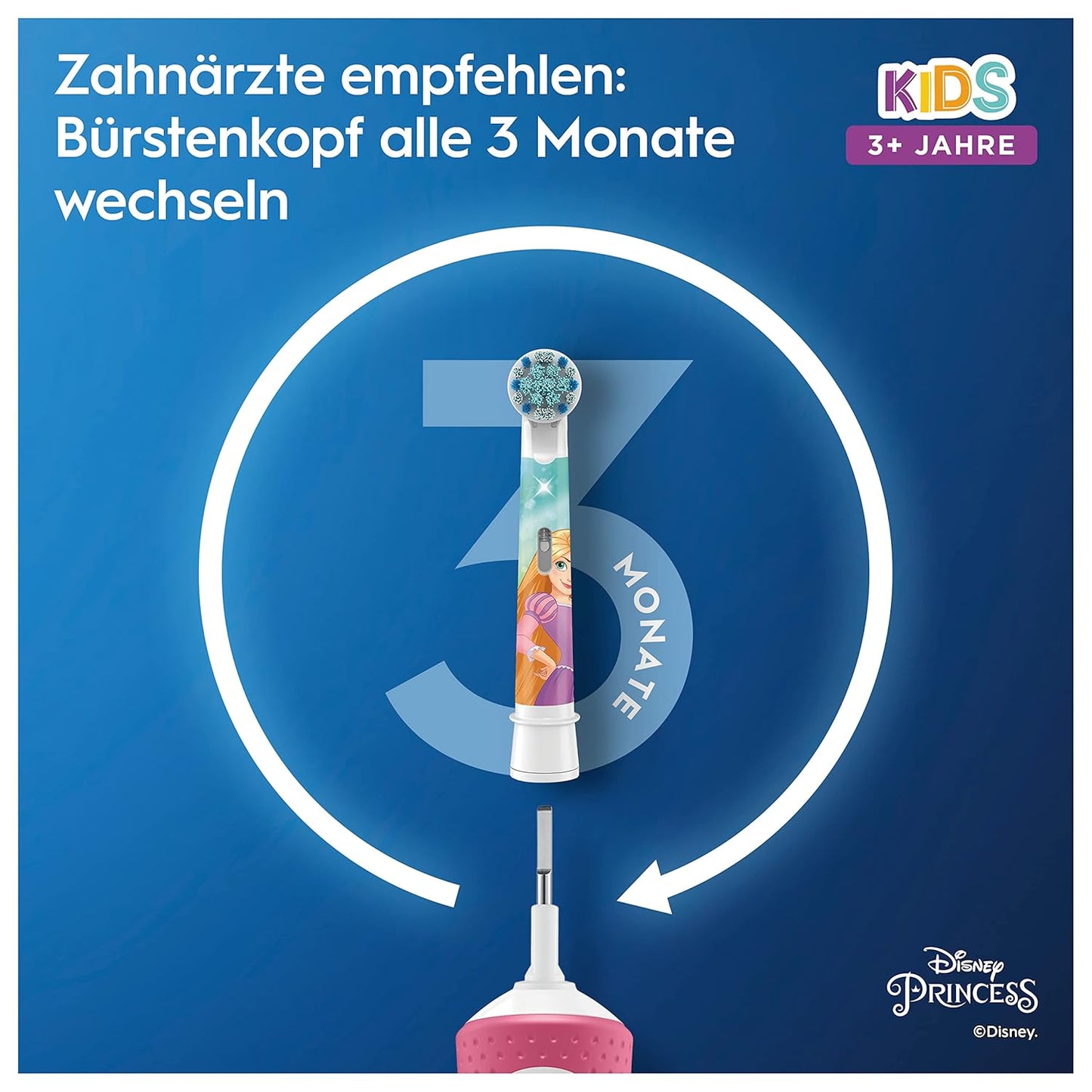 Oral-B Kids Princess Elektrische Zahnbürste/Electric Toothbrush für Kinder ab 3 Jahren, 2 Putzmodi