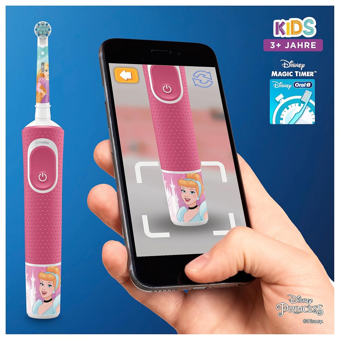 Oral-B Kids Princess Elektrische Zahnbürste/Electric Toothbrush für Kinder ab 3 Jahren, 2 Putzmodi