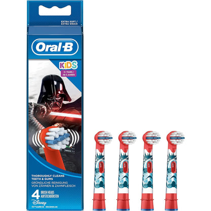 Oral-B Kids Star Wars Aufsteckbürsten für elektrische Zahnbürste, Mehrfarbig, 4 Stück