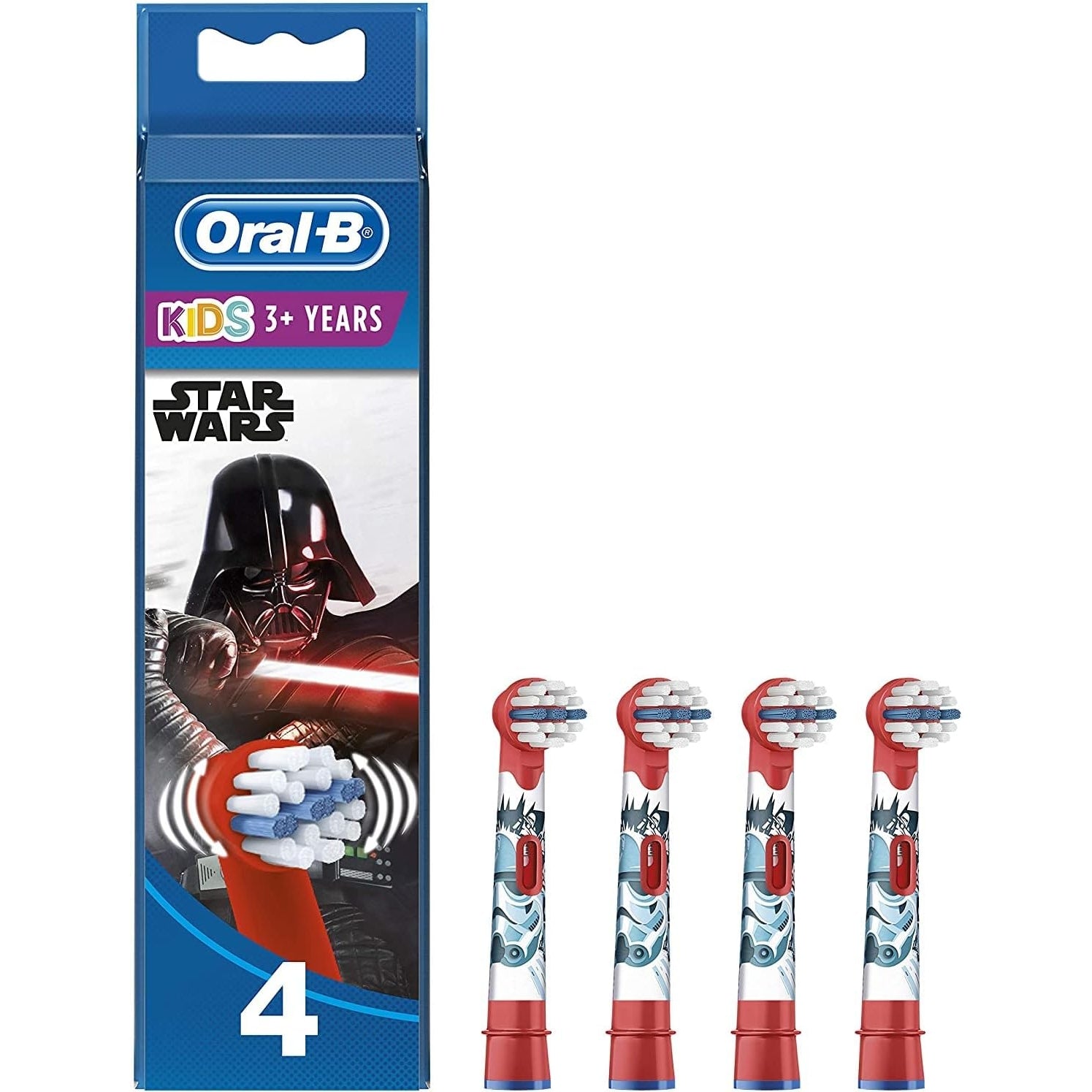 Oral-B Kids Star Wars Aufsteckbürsten für elektrische Zahnbürste, Mehrfarbig, 4 Stück