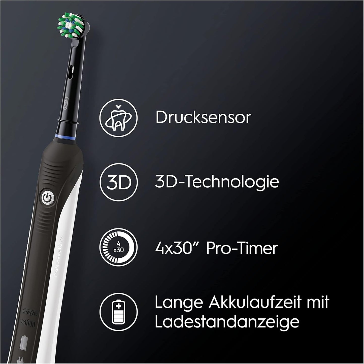 Oral-B PRO 1 750 Black Edition Elektrische Zahnbürste/Electric Toothbrush für eine gründliche Zahnreinigung