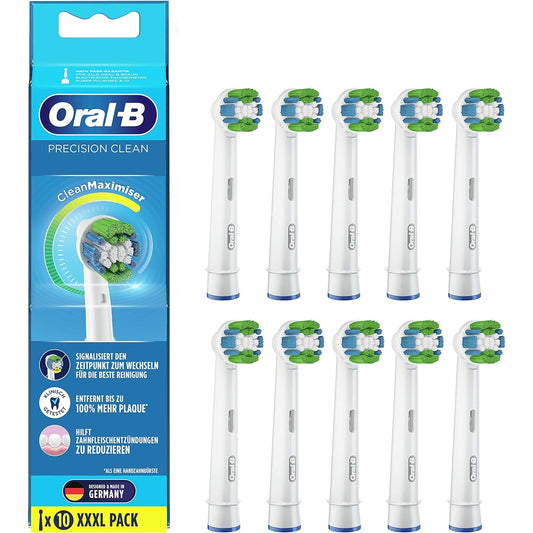 Oral-B Precision Clean Aufsteckbürsten für elektrische Zahnbürste, 10 Stück, mit CleanMaximiser-Borsten