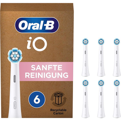 Oral-B iO Sanfte Reinigung Aufsteckbürsten für elektrische Zahnbürste 6 Stück sanfte Zahnreinigung