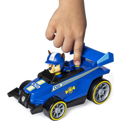 PAW PATROL - Chases Race & Go Deluxe Basis Fahrzeug mit Figur (Ready, Race, Rescue)