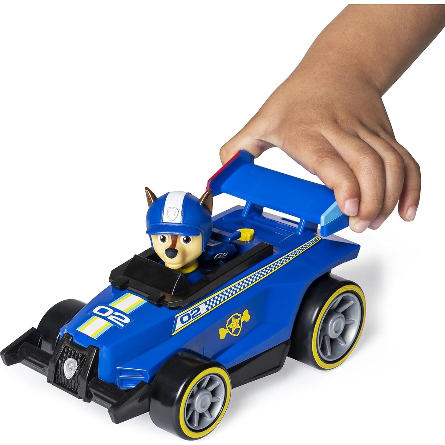 PAW PATROL - Chases Race & Go Deluxe Basis Fahrzeug mit Figur (Ready, Race, Rescue)