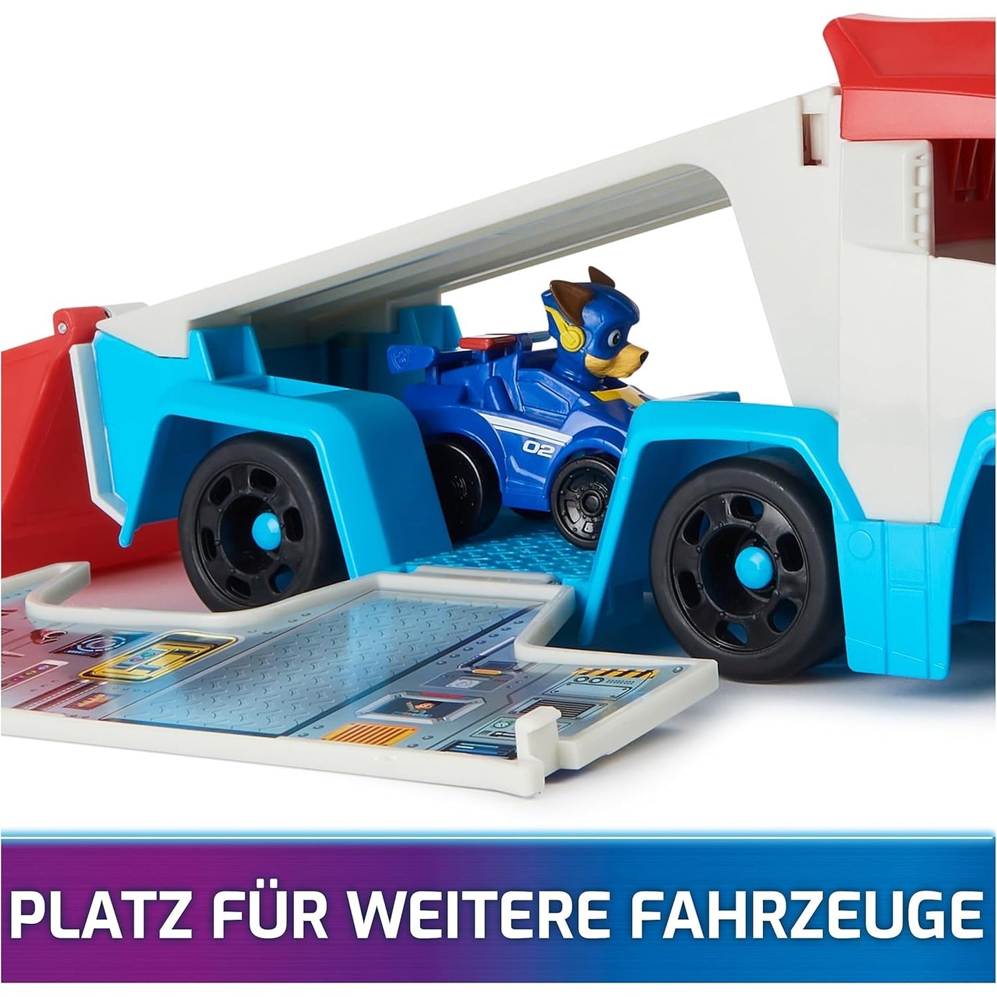 PAW PATROL Der Mighty Kinofilm, Pup Squad Patroller Teamfahrzeug mit Chase-Spielzeugauto