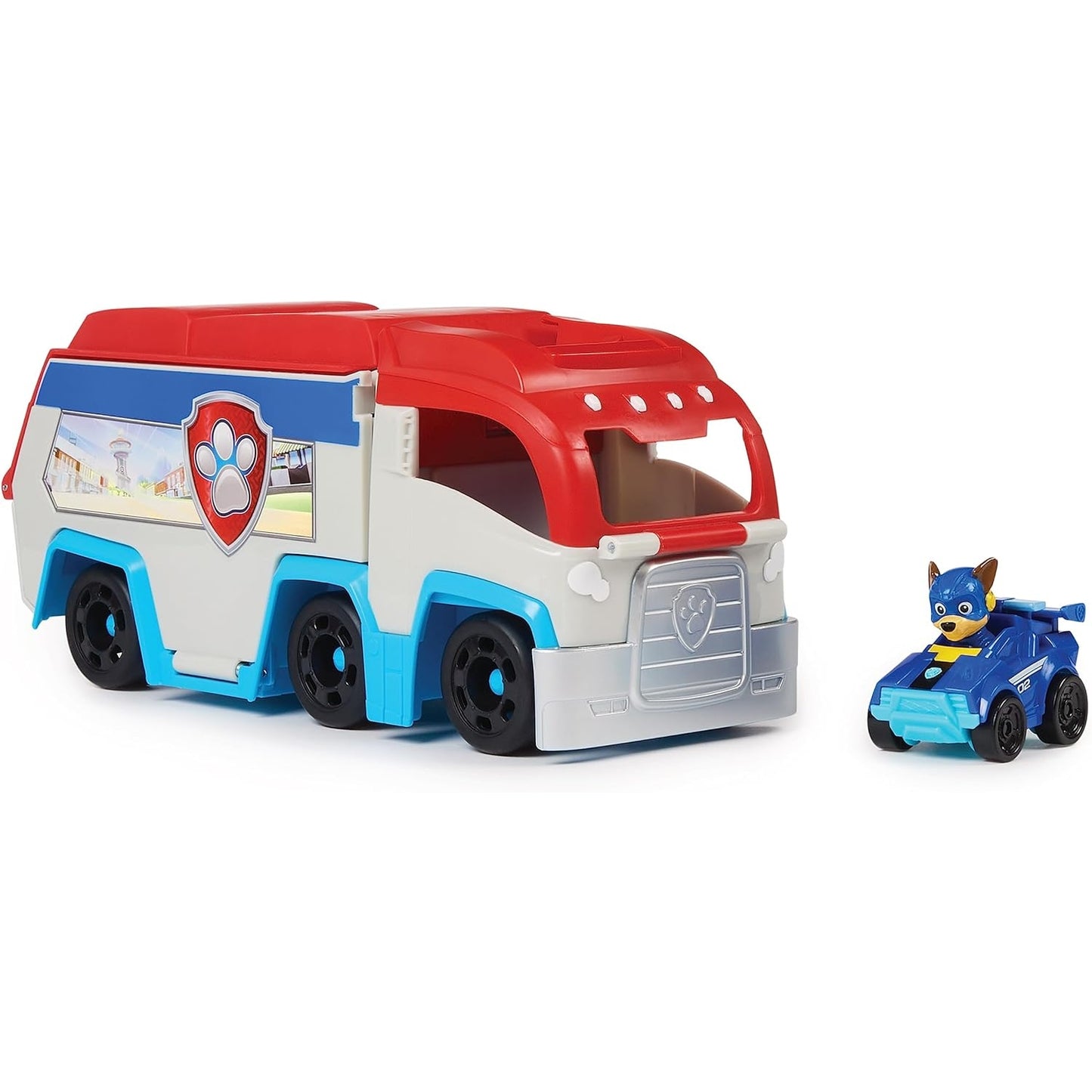 PAW PATROL Der Mighty Kinofilm, Pup Squad Patroller Teamfahrzeug mit Chase-Spielzeugauto