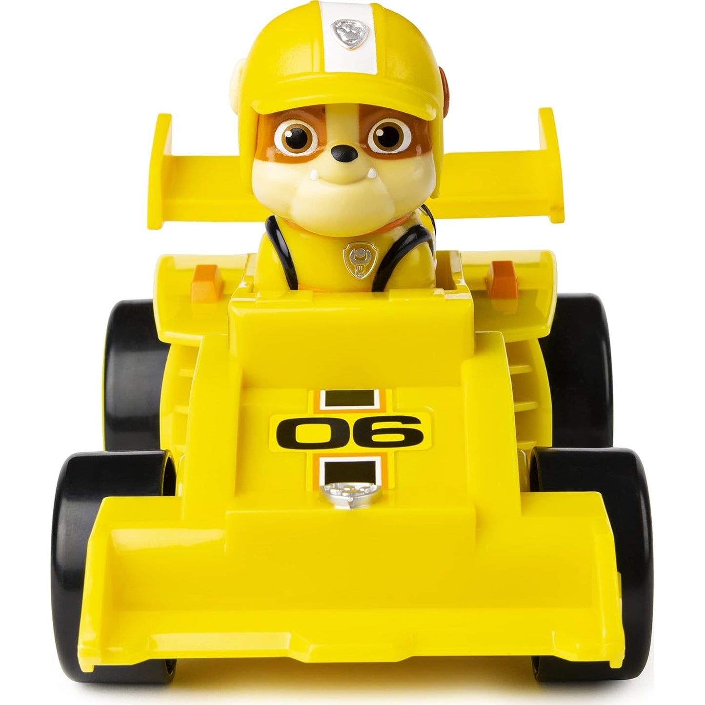 PAW PATROL - Rubbles Race & Go Deluxe Basis Fahrzeug mit Figur (Ready, Race, Rescue)