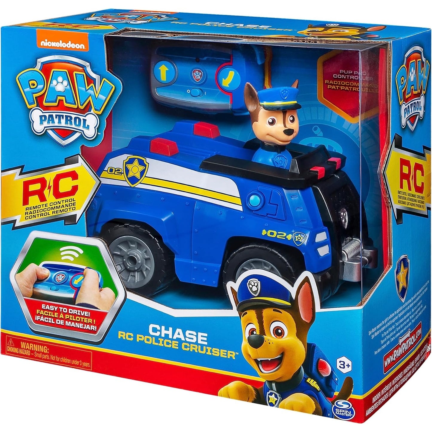 PAW Patrol Chases ferngesteuertes Polizeiauto mit Fernbedienung, Spielzeug für Kinder ab 3 Jahren, Batteriebetrieben