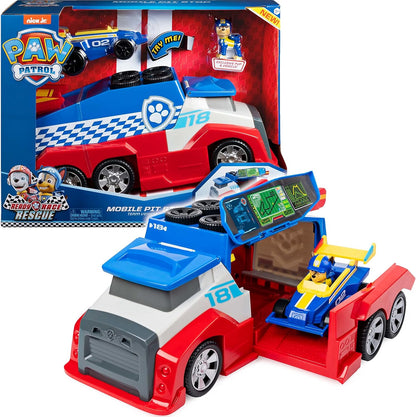 PAW Patrol Ready, Race, Rescue Mobile Pit Stop Team-Fahrzeug inkl. Chase Figur & Fahrzeug