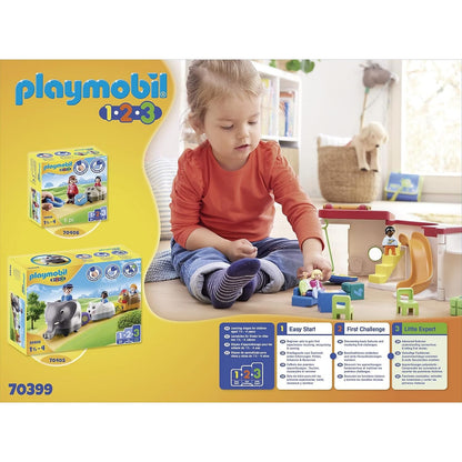 PLAYMOBIL 1.2.3 70399 Mein Mitnehm-Kindergarten mit Schaukel, Karussell und Rutsche