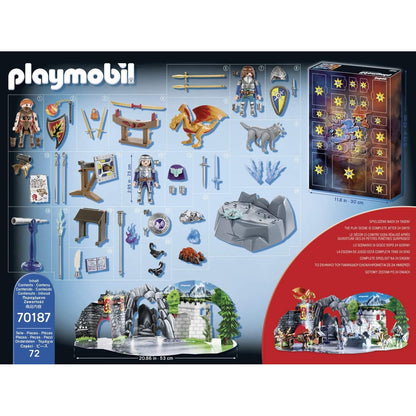 PLAYMOBIL Adventskalender 70187 Kampf um den magischen Stein, Für Kinder von 5-10 Jahren