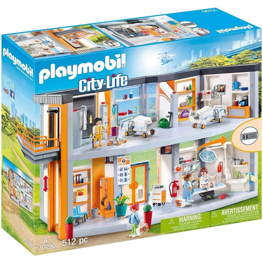 PLAYMOBIL City Life 70190 Großes Krankenhaus mit Einrichtung, Ab 4 Jahren