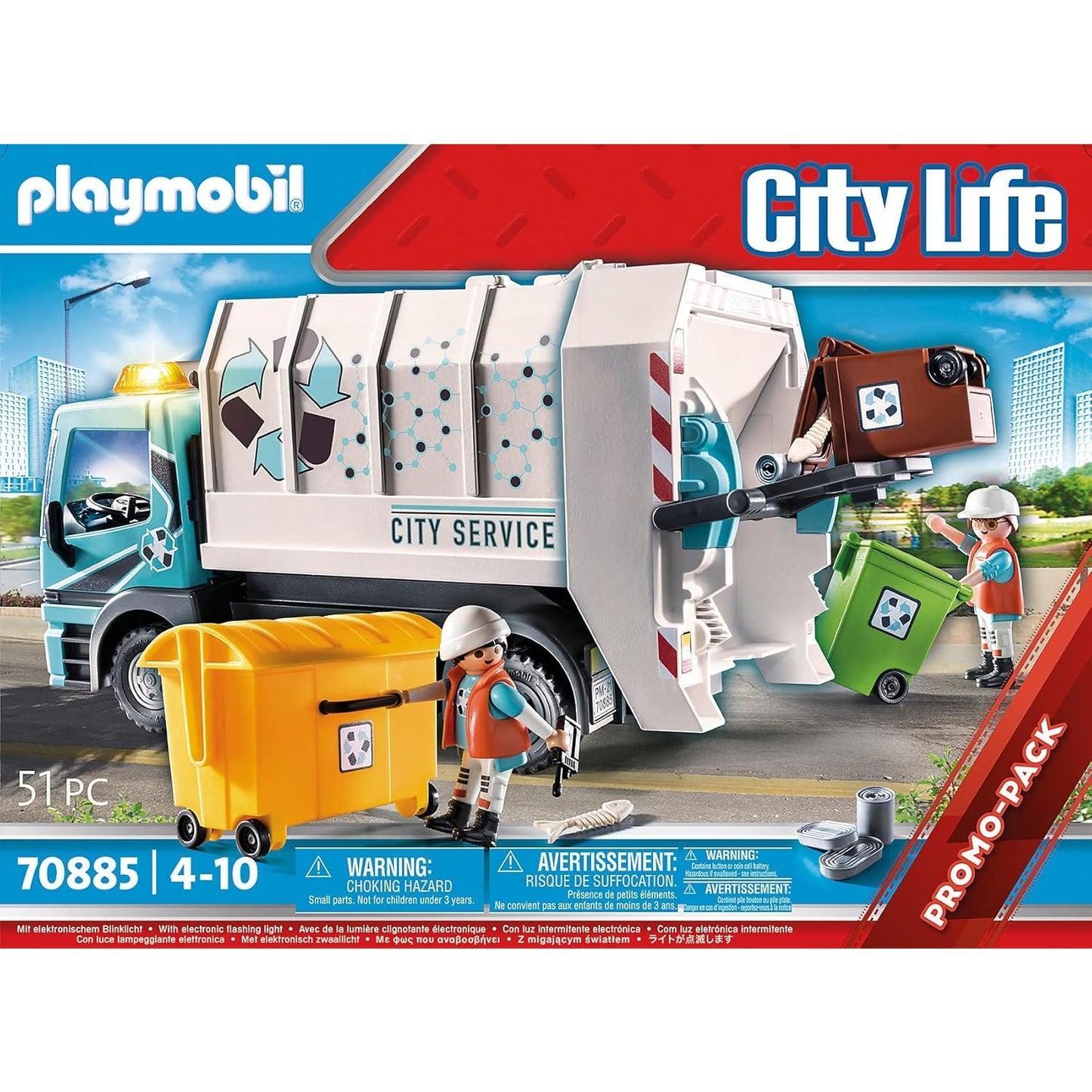 PLAYMOBIL City Life 70885 Müllfahrzeug mit Blinklicht, RC-fähig, Spielzeug für Kinder