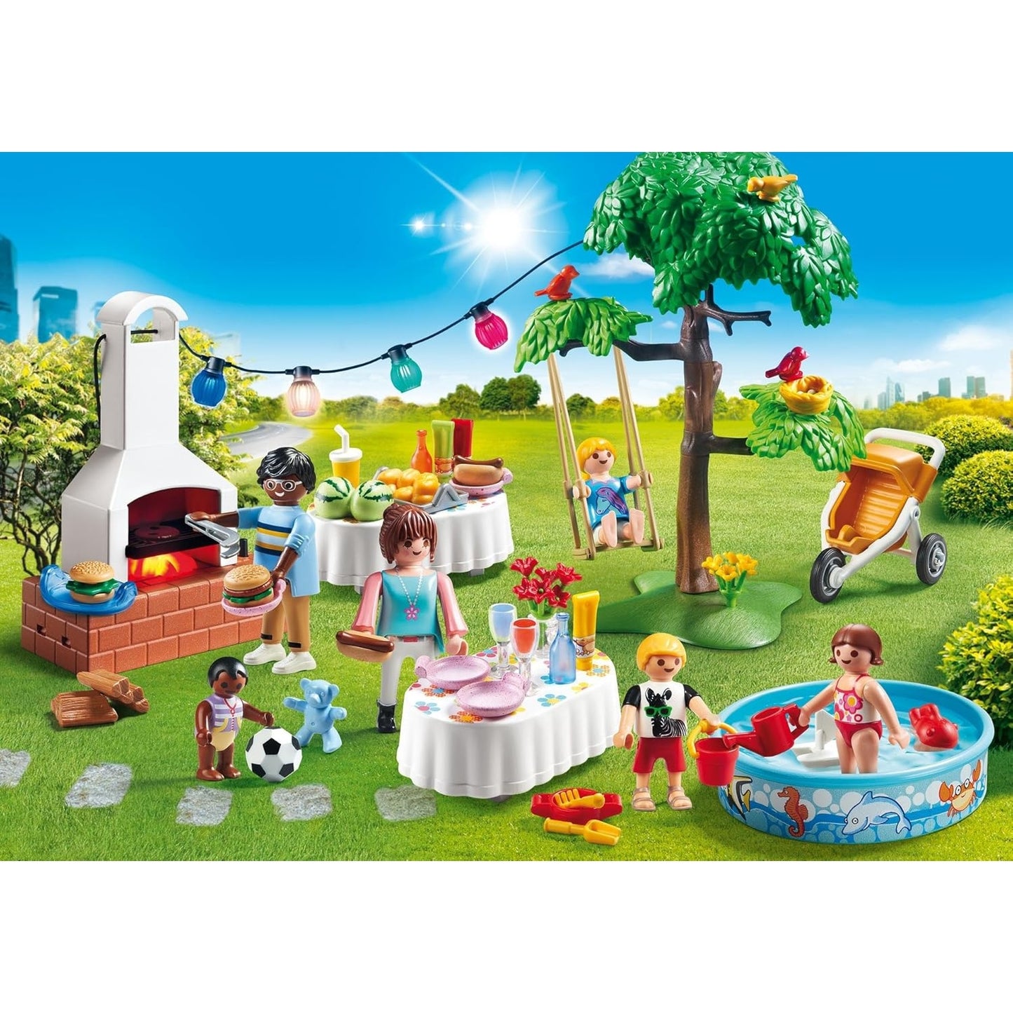 PLAYMOBIL City Life 9272 Einweihungsparty, Mit Lichteffekten, Ab 4 Jahren