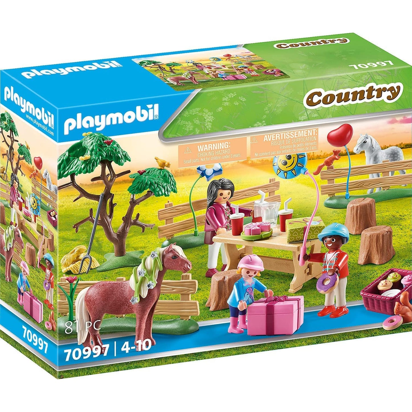 PLAYMOBIL Country 70997 Kindergeburtstag auf dem Ponyhof, Spielzeug für Kinder