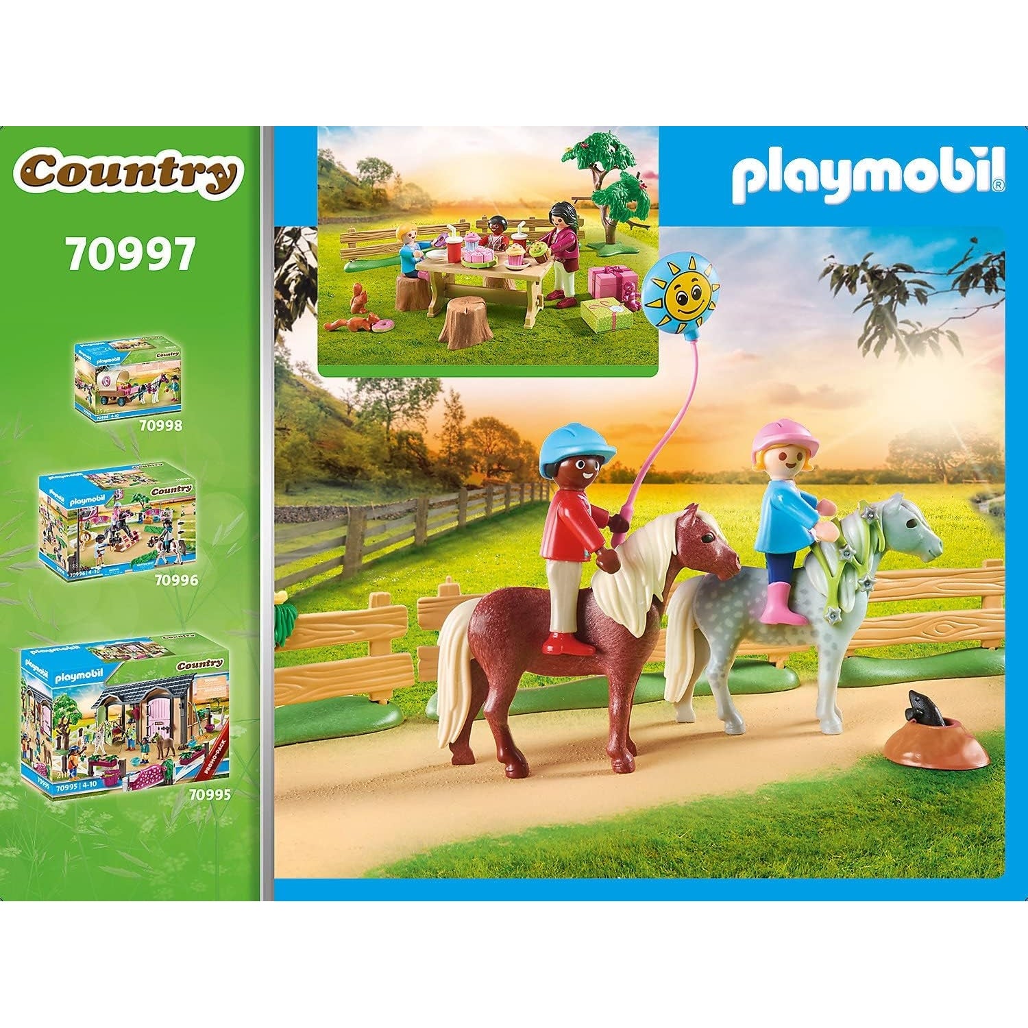 PLAYMOBIL Country 70997 Kindergeburtstag auf dem Ponyhof, Spielzeug für Kinder