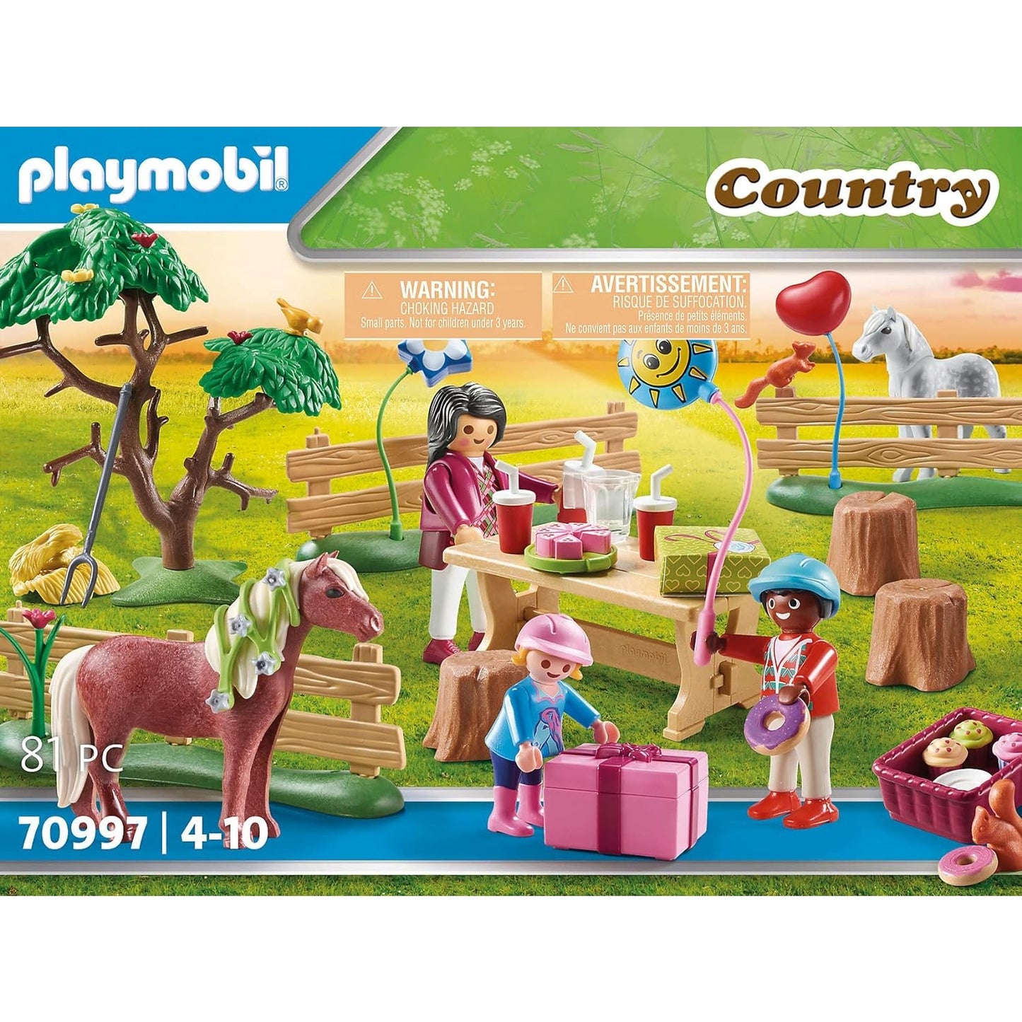 PLAYMOBIL Country 70997 Kindergeburtstag auf dem Ponyhof, Spielzeug für Kinder