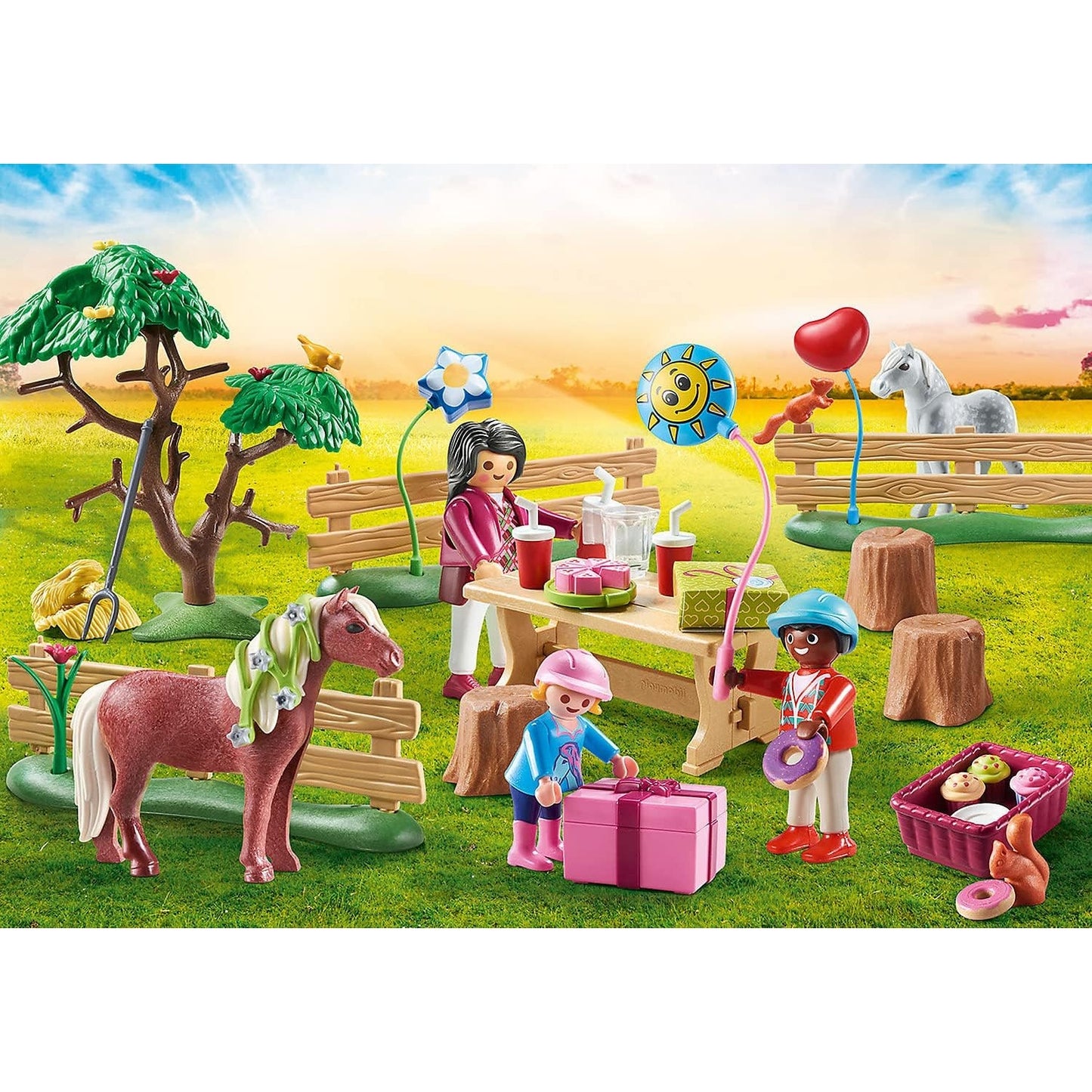 PLAYMOBIL Country 70997 Kindergeburtstag auf dem Ponyhof, Spielzeug für Kinder