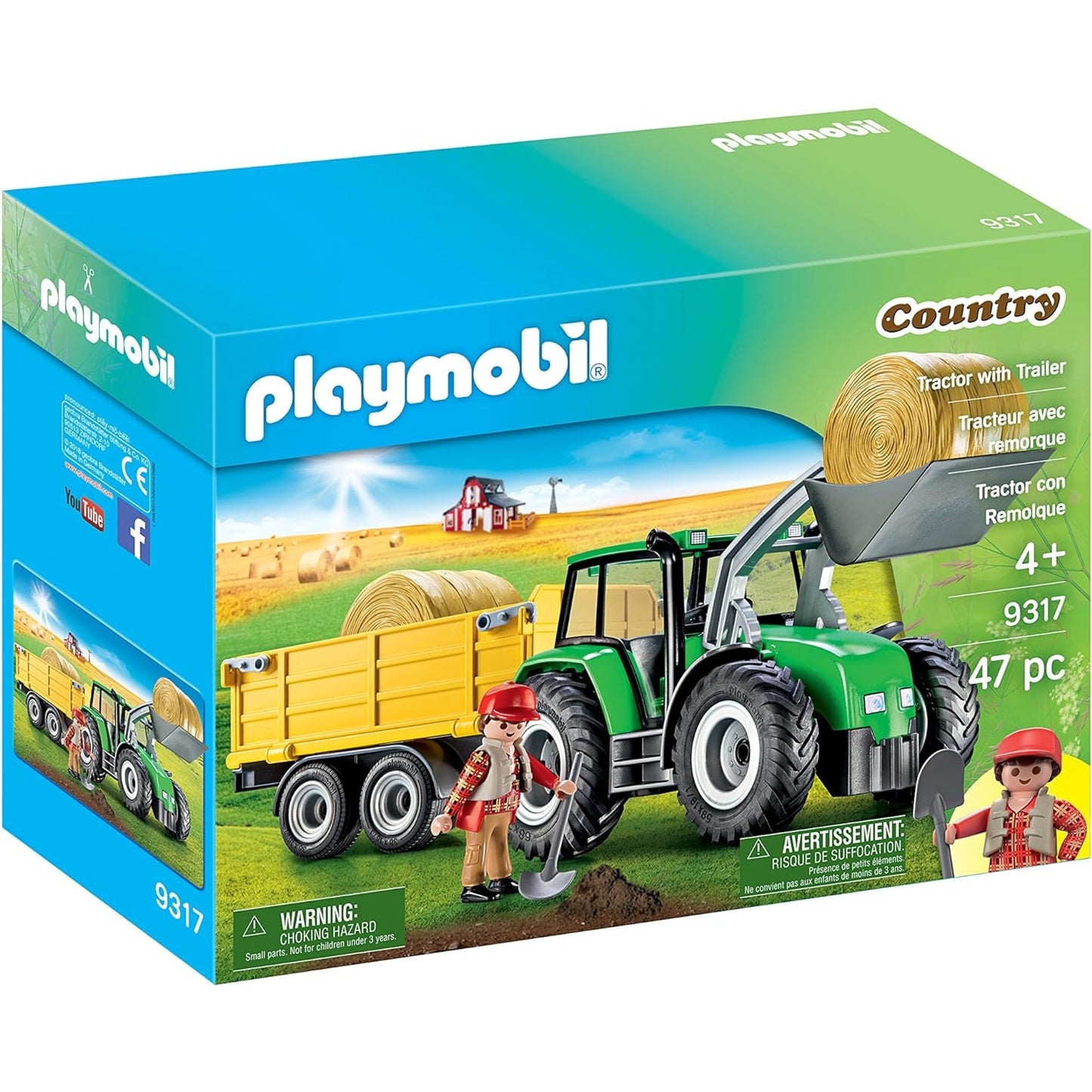 PLAYMOBIL Country 9317 Traktor mit Anhänger, Ab 4 Jahren