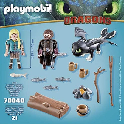 PLAYMOBIL DreamWorks Dragons 70040 Hicks und Astrid mit Babydrachen