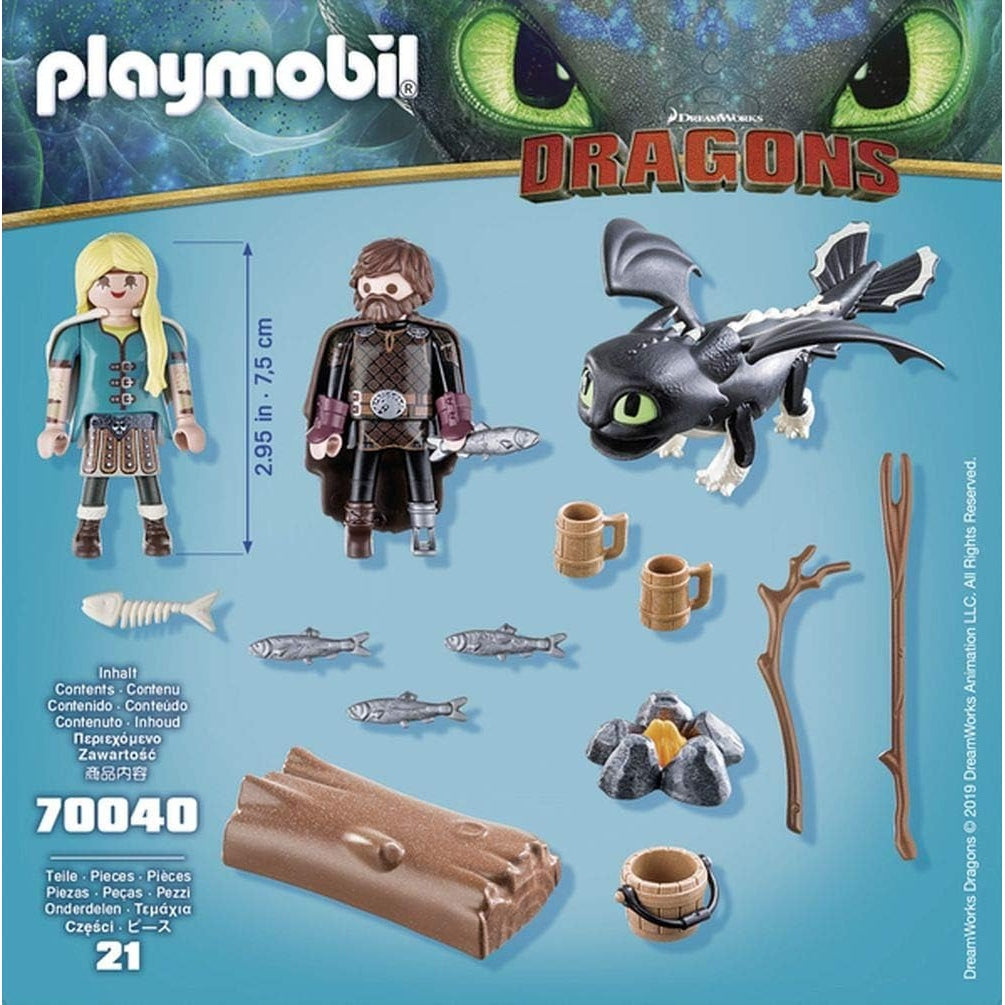 PLAYMOBIL DreamWorks Dragons 70040 Hicks und Astrid mit Babydrachen