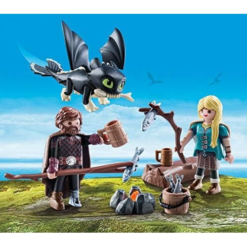 PLAYMOBIL DreamWorks Dragons 70040 Hicks und Astrid mit Babydrachen