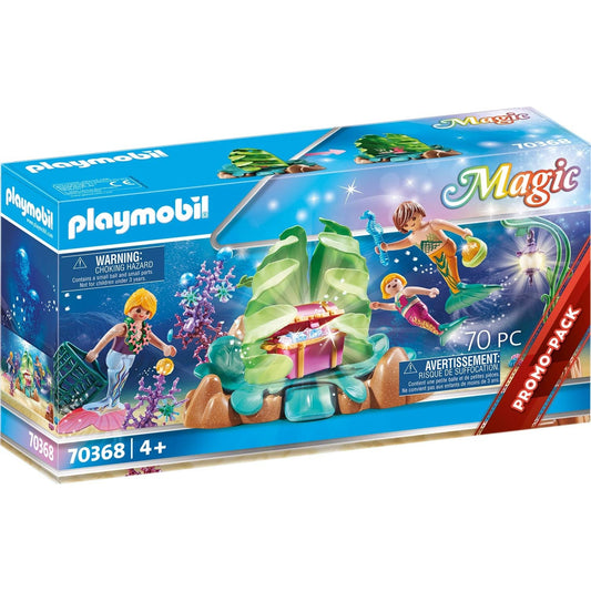 PLAYMOBIL Magic 70368 Korallen-Lounge der Meerjungfrauen, Mit Lichteffekt und Sammelperlen