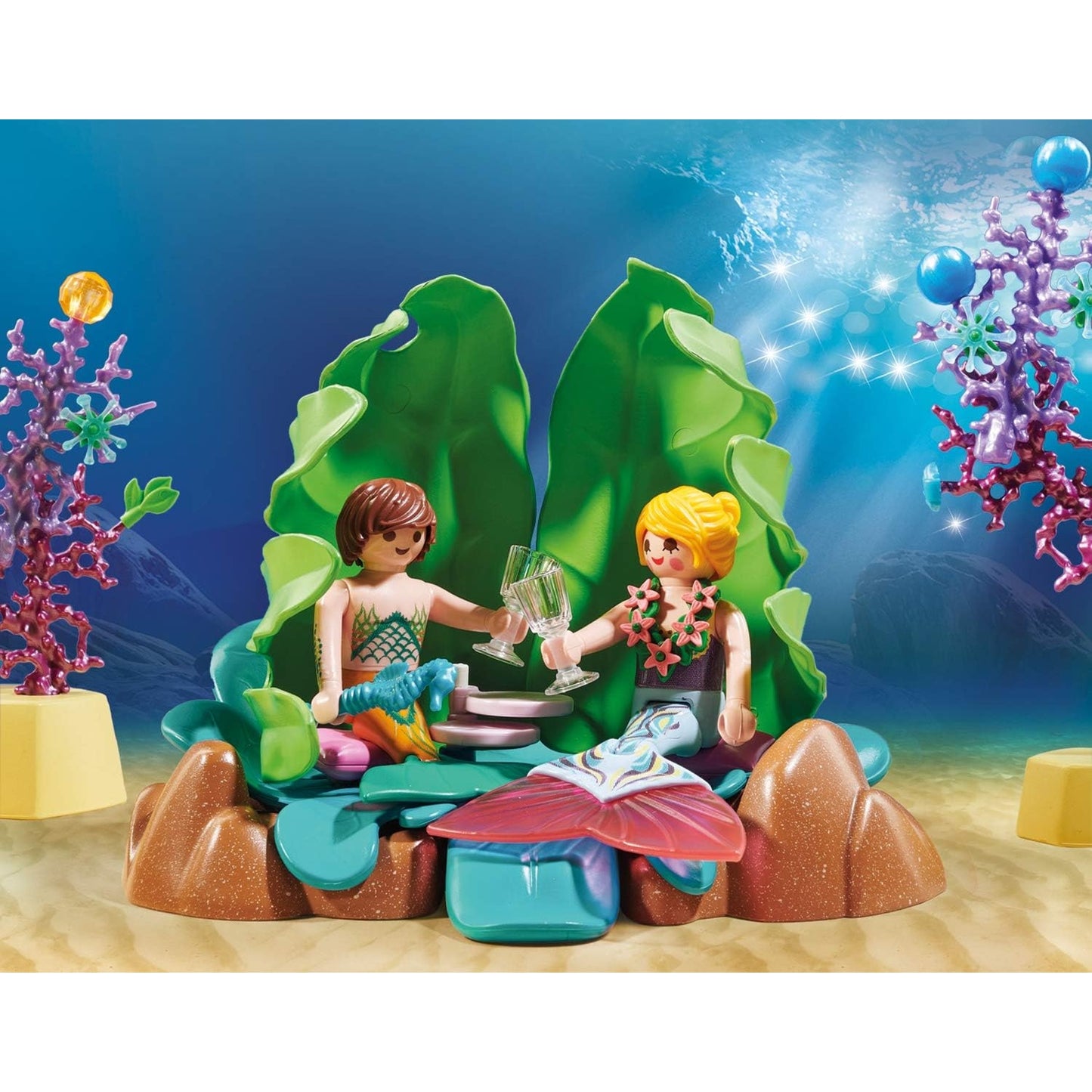 PLAYMOBIL Magic 70368 Korallen-Lounge der Meerjungfrauen, Mit Lichteffekt und Sammelperlen