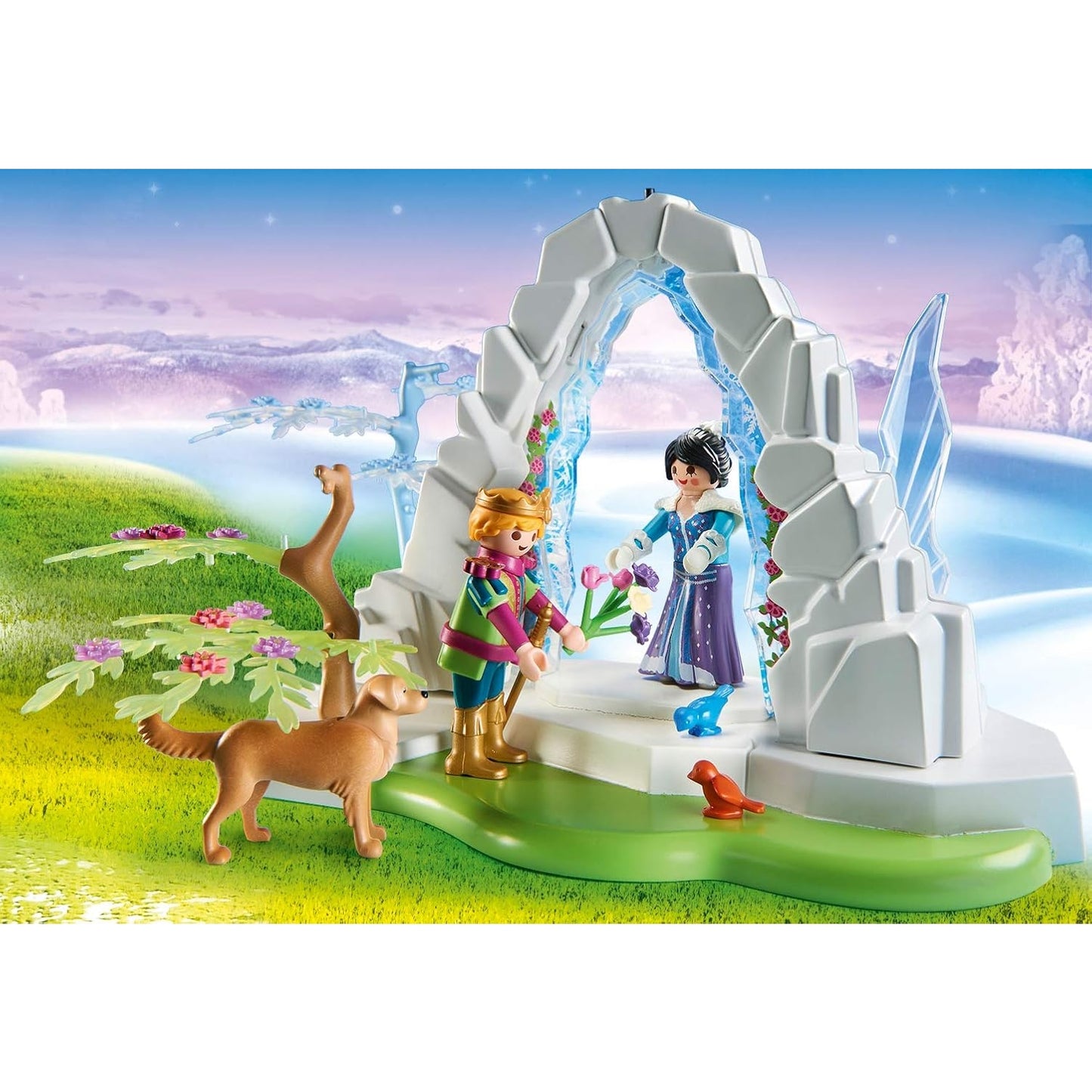 PLAYMOBIL Magic 9471 Kristalltor zur Winterwelt mit integrierter Beleuchtung und Kristallarmreif zum Öffnen des Tors