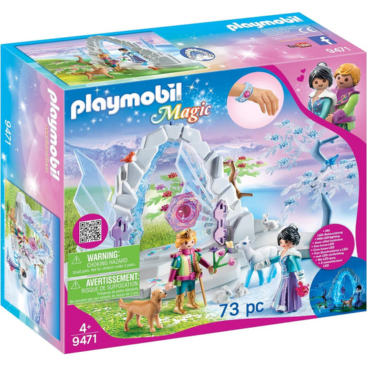 PLAYMOBIL Magic 9471 Kristalltor zur Winterwelt mit integrierter Beleuchtung und Kristallarmreif zum Öffnen des Tors