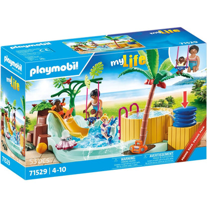 PLAYMOBIL MyLife 71529 Promo Pack Kinderbecken mit Whirlpool, Wasserspaß im Planschbecken