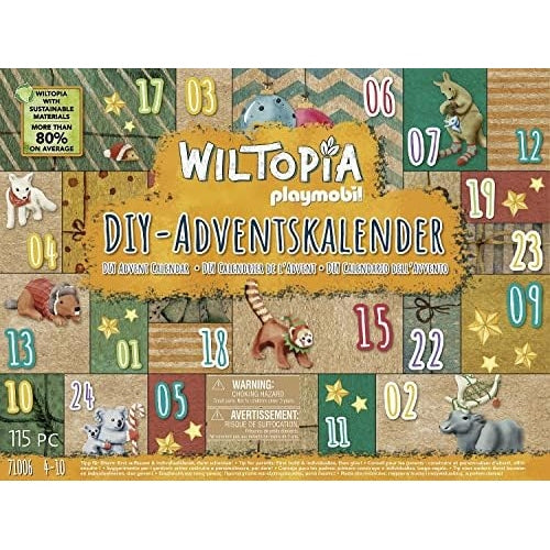 PLAYMOBIL Wiltopia 71006 DIY Do-it-Yourself Adventskalender Tierische Weltreise mit 24 Überraschungen