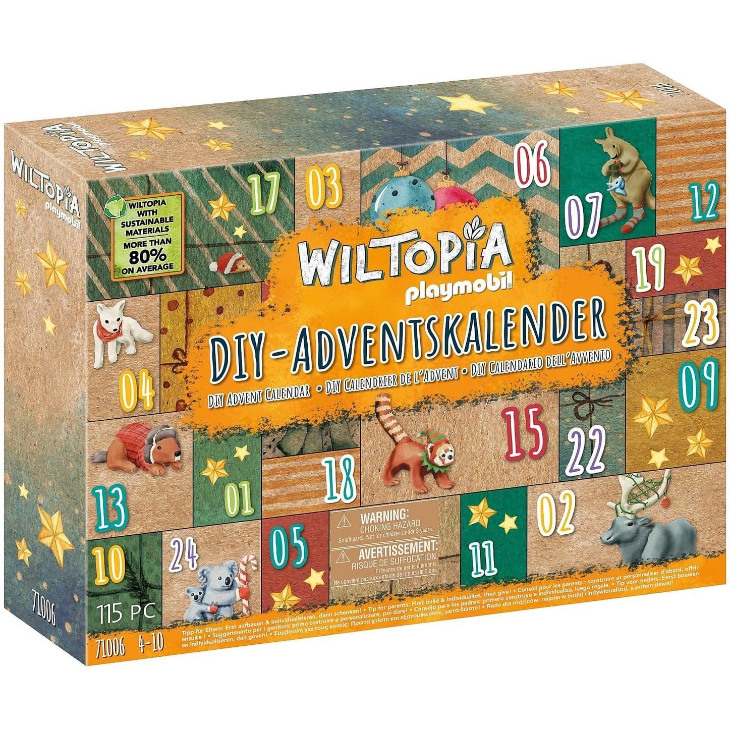 PLAYMOBIL Wiltopia 71006 DIY Do-it-Yourself Adventskalender Tierische Weltreise mit 24 Überraschungen