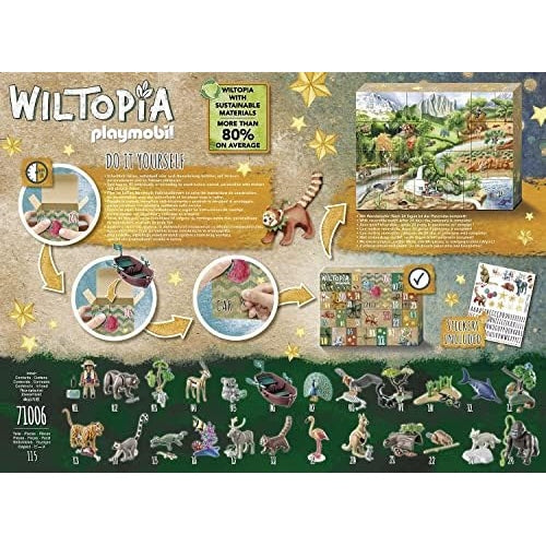 PLAYMOBIL Wiltopia 71006 DIY Do-it-Yourself Adventskalender Tierische Weltreise mit 24 Überraschungen