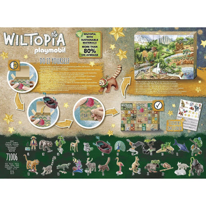 PLAYMOBIL Wiltopia 71006 DIY Do-it-Yourself Adventskalender Tierische Weltreise mit 24 Überraschungen