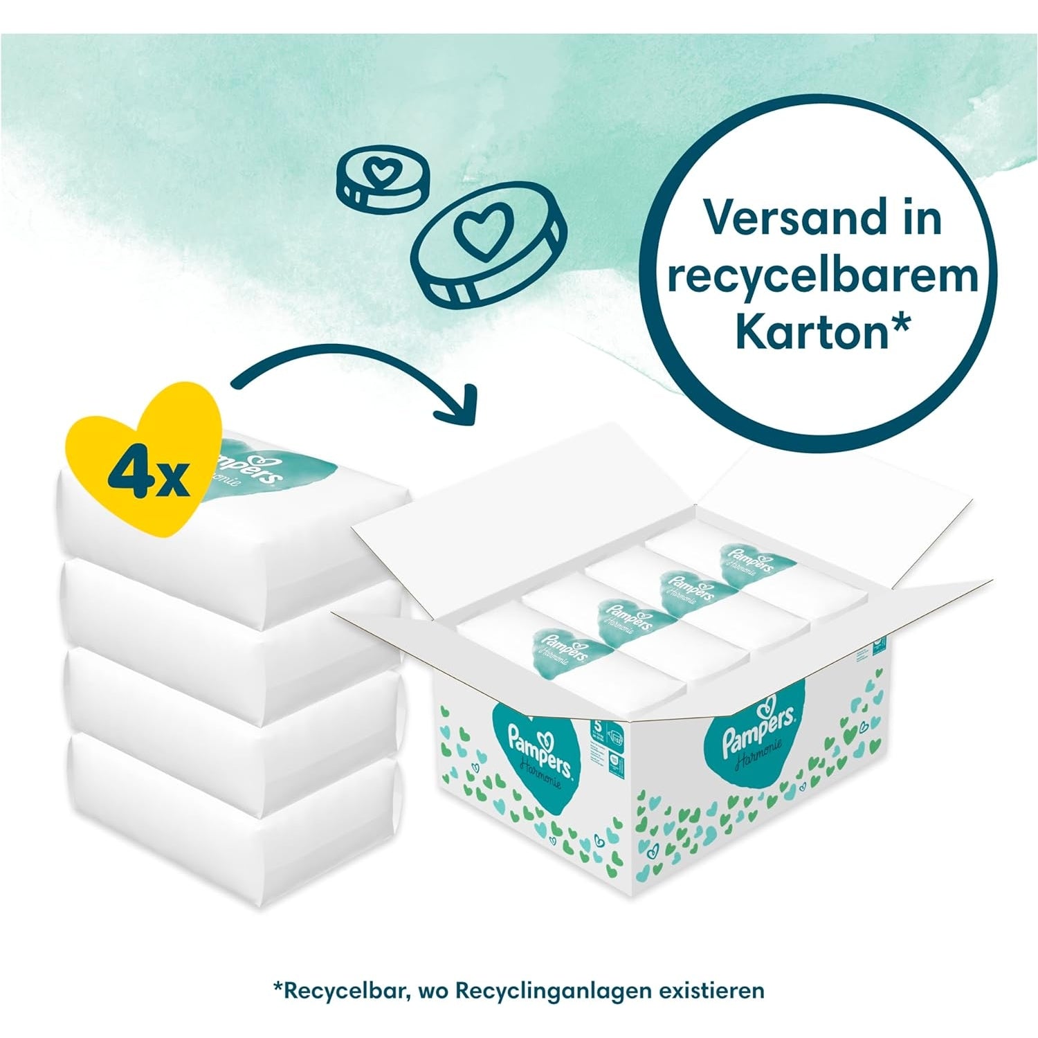 Pampers Baby Windeln Größe 5 11-16kg Harmonie, MONATSBOX, Sanfter Hautschutz, 152 Stück