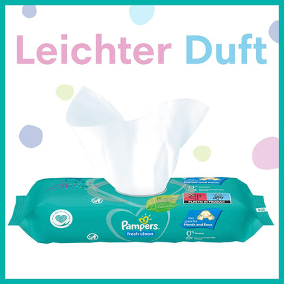 Pampers Fresh Clean Feuchttücher 12 Packungen 12 x 52 Stück , 624 Feuchttücher