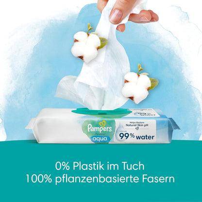 Pampers Harmonie Aqua Baby Feuchttücher Box, 720 Tücher 15 x 48 mit 99% Wasser