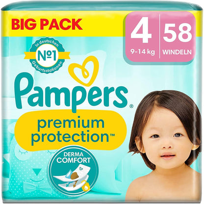 Pampers Premium Protection Größe 3, 68 Windeln, 6kg - 10kg, Komfort und Schutz empfindliche Haut