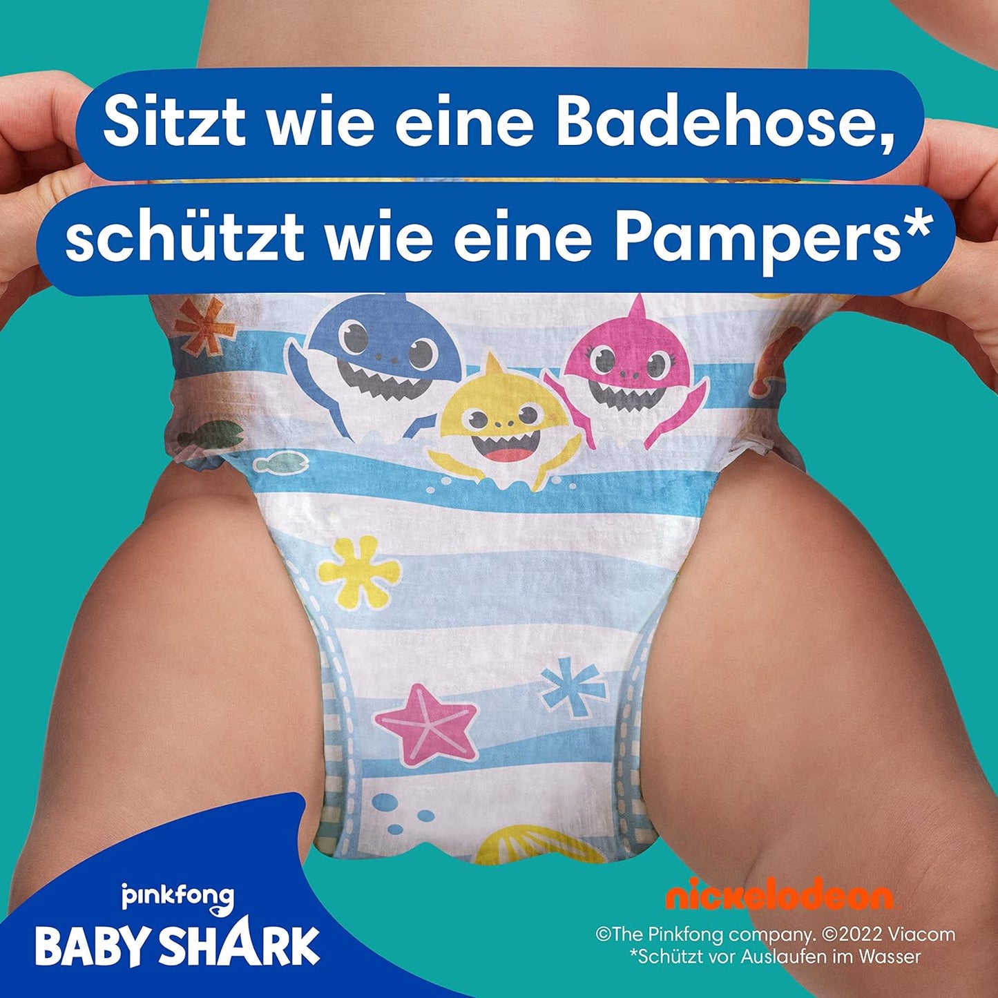 Pampers Windeln Größe 4-5, Splashers Baby Shark, 11 Stück, Einweg-Schwimmwindeln