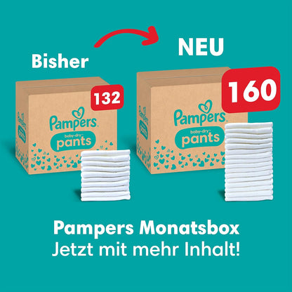 Pampers Windeln Pants Größe 5 12-17kg Baby-Dry, Junior , MONATSBOX, 160 Höschenwindeln