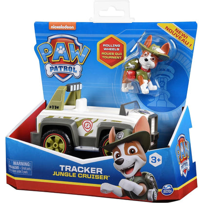 Paw Patrol 10. Jubiläum Dschungel-Fahrzeug mit Tracker-Figur (Basic Vehicle/Basis Fahrzeug)