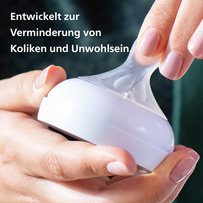 Philips Avent Babyflaschen Natural Response für Neugeborene 4 Babyflaschen, ultra soft Schnuller und Flaschenbürste