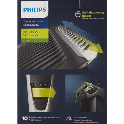 Philips Barttrimmer Serie 3000 mit Lift & Trim-Technologie Modell BT3206/14