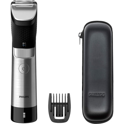 Philips Barttrimmer Series 9000 mit SteelPrecision-Technologie inkl. Bartkammaufsatz und Reiseettui (Modell BT9810/15)