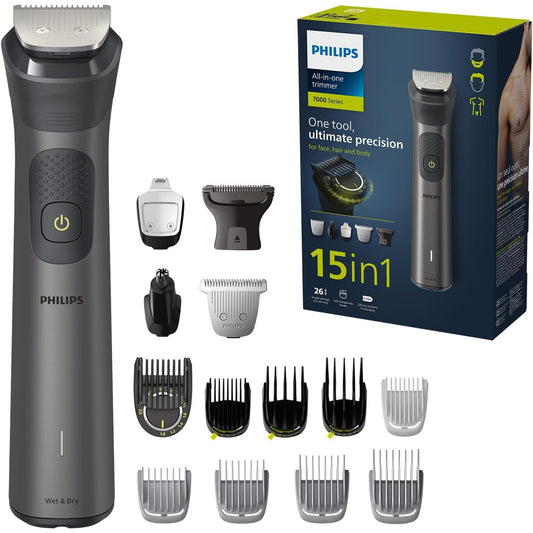 Philips Multigroom Series 7000, All-in-One-Trimmer, 15-in-1 Barttrimmer und Haarschneider