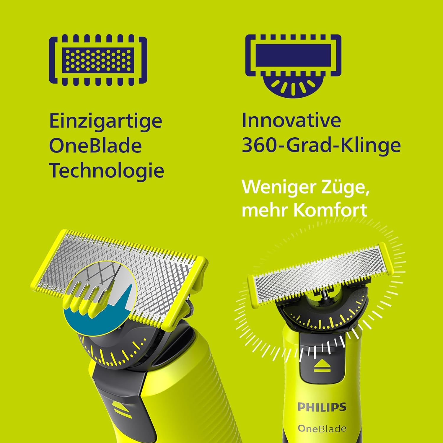 Philips OneBlade 360 Face+Body mit App-Anbindung - Elektrischer Bartschneider, Rasierer