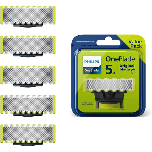 Philips OneBlade Ersatzklingen für alle OneBlade und OneBlade Pro Modelle (Modell QP250/50), 5er-Pack