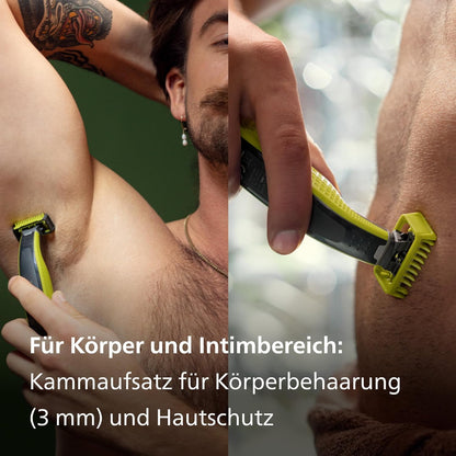 Philips OneBlade Face & Body – Elektrischer Bartschneider, Rasierer und Bodygroomer